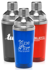 Blank 13.5 oz. Cocktail Shakers, Plastic Exterior, Stainless Steel Interior