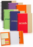 Blank 5.25 x 7 In. Eco Flip Top Notebooks with Sticky Notes, Recycled Covers and Paper