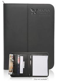 Blank 13.25 in x 10 in Black Stitched Portfolios, PU Leather Outside, PVC Inside