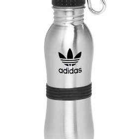 Blank 24 oz. Stainless Steel with Rubber Grip Bottle, Stainless Steel, 10.5" H x 2.55" W