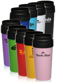 Blank 16 oz Imprinted Travel Mugs, Plastic, 3.25