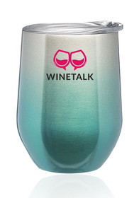 Blank 11 oz. Ombre Stemless Wine Glasses with Lid