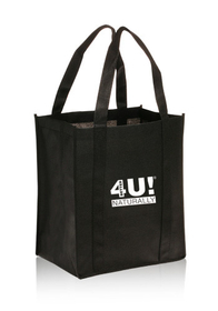 Blank Grande Two Tone Large Grocery Tote Bags, 80 Gsm Non-Woven Polypropylene, 12.375" W x 14" H x 8.65" D