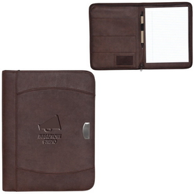 Blank BL5272 Zippered Notebook Portfolio, Premium Bonded Leather, 10" W X 13" H X 1" D