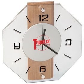 Blank CL7292 Wall Clock, Mdf Wood, Aluminum And Glass, 12" W X 12" H X 2.25" D