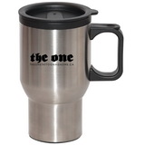 Custom DA5569 500 Ml (16 Oz.) Right-On Travel Mug, Double Walled With Stainless Steel Outside And Plastic Inside, 6