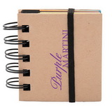 Custom DA8411 Spiral Sticky 250 Sheet Notepad With Noteflags, Recycled Cardboard With Spiral Bound Spine, 2.75