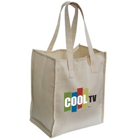 Blank E4769 Organic Cotton Tote, Sp Pp Ps - 7" W X 7" H (Front/Back), 11.75" W X 13" H X 7.75" D