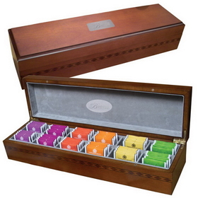Custom GP3049 Tea Gift Pack, Attractive Birchwood Case, 19" W X 4" H X 5.5" D (Box)