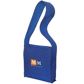 Blank NW6943 Non Woven Messenger Bag, Sp Pp Ps - 8" W X 8" H (Front Flap/Back), 13" W X 13" H X 4" D