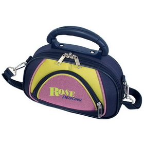 Custom P4058-C Cosmetic Travel Bag, Eva Hard-Sided Case With 600D Two-Tone Polyester, 10" W X 7.25" H X 4" D