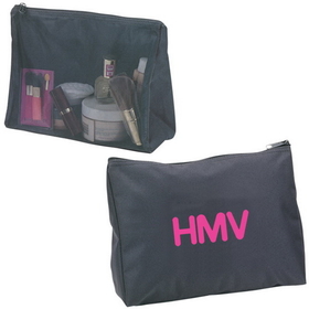 Blank P4222 Cosmetic Case, 150D Mini Ripstop Polyester, 10.5" W X 8" H X 3.25" D