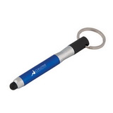 Blank PE8248 Mini Key Ring Stylus Pen, Abs Plastic Body Conductive Stylus Features A Metal Key Ring, 0.375" Diameter X 3.125" H