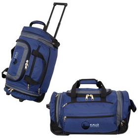 Custom RB3829 22" Duffle Bag On Wheels, 600D Polyester, 22" W X 11.5" H X 11" D
