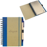 Custom RP4751 Recycled Cardboard Notepad, Spiral Bound Jotter With 80% Recycled Cardboard And Coloured Linen Cover, 5