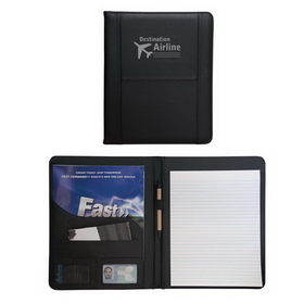 Blank SL8206 Notebook Padfolio, Pvc With 210D Inner Liner, 10" W X 12.5" H X 0.5" D