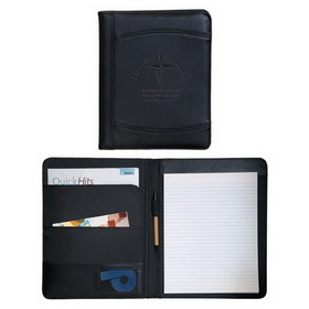 Blank SL8292 Notebook Padfolio, Soft Pu With Inner 210D Liner, 10" W X 12.5" H X 0.5" D