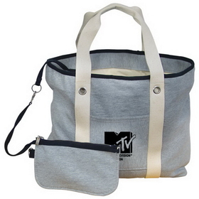Custom TO4120-C Oversize Tote/Travel Bag, Polycotton Mix With Cotton Lining, 22" W X 14" H X 5" D