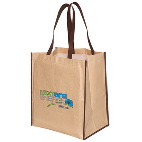 Blank TO7244 Kraft Paper Tote, Kraft Paper Laminated On Non Woven Polypropylene, 12.5" W X 14" H X 8.5" D