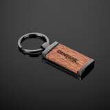 High Caliber Line A4093 Grafton Gunmetal Wood Rectangular Key Chain