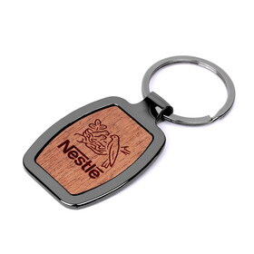 High Caliber Line A7008 Revere Oval Wood Key Chain