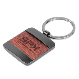 Custom High Caliber Line A7009 Bolton Square Wood Key Chain