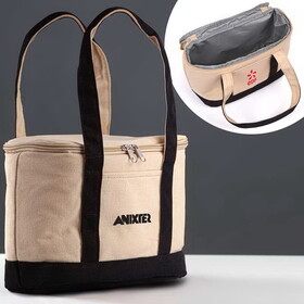 Custom High Caliber Line B614 Insulated Cotton Lunch Tote