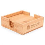 Blank 4x4 Natural Bamboo Coaster Set