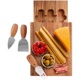 Custom High Caliber Line H455 The Beaufort Acacia Cheese Board Set with Drawer