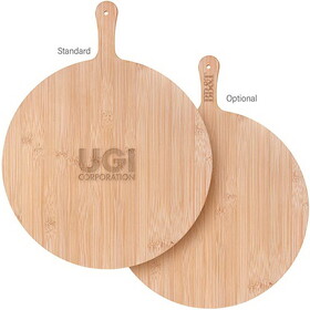 Custom High Caliber Line H476 15-Inch Round Bamboo Pizza Cutting Board - Natural Bamboo