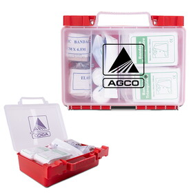 Custom High Caliber Line H694 86pc OSHA Compliant First Aid Kit in Clear Hard Case