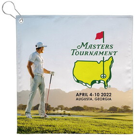 Custom High Caliber Line H740S 12x12 Sublimated Golf Towel w/Grommet 200GSM