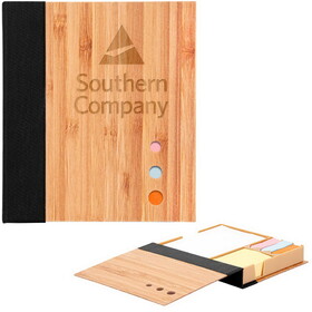 Custom High Caliber Line JT126 Sticky Notes Set with Bamboo Cover