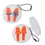 Custom Orange Silicone Earplug Keychain, 1 9/16" Diam, Price/each