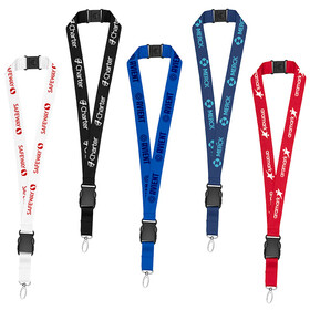 Custom High Caliber Line L403 1" Eco Friendly rPET Lanyard with Buckle and Safety Breakaway