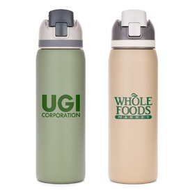 Custom Three-Toned 27oz. Stainless Steel Pop Straw Bottle