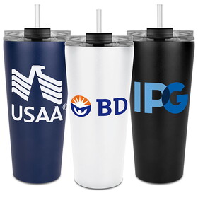 Trumbull Dual Wall No-Spill Vacuum Mug with Straw 27 oz.