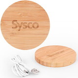 Custom High Caliber Line T629 The Temora 15W Bamboo Wireless Charging Pad - Natural Bamboo