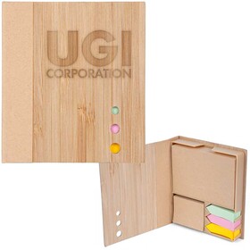 Custom High Caliber Line T947 Bamboo Board Memo Pad & Sticky Note Set