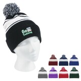 Custom Two-Tone Knit Pom Beanie With Cuff