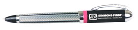 Custom 10601 - Executive Twist Action Ballpoint Pen with Red Stripe Accent and Uique Barrel Design