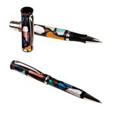 Custom 10713 - Twist Action Ballpoint Pen & Screw off Cap Rollerball with Picasso Design Body