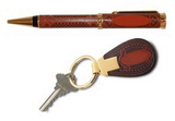 Custom 1218GL - Ibellero Leather Ballpoint Pen and Key Chain