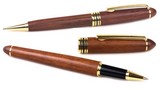Custom 3723-ROSE-WOOD - Wooden Illusion Series Twist Action Rollerball Pen & Pencil Set