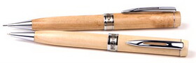 Custom 55912-MAPLE - Inforest Flat Top Wood Ballpoint Pen and Pencil Set