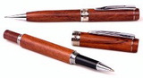 Custom 55923-ROSE-WOOD - Inforest Flat Top Wood Twist Action Pencil & Screw off Cap Rollerball