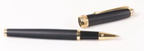 Custom 6703-BLACK - Best Seller - Inluxus Executive Rollerball Pen with Gold Appointments and Snap off Cap