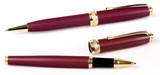 Custom 6713-BURGUNDY - Inluxus Executive Style Ballpoint Pen & Rollerball Pen Set with Gold Appointments