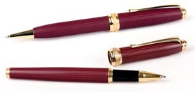 Custom 6713-BURGUNDY - Inluxus Executive Style Ballpoint Pen & Rollerball Pen Set with Gold Appointments