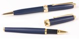 Custom 6713-NAVY - Inluxus Executive Style Ballpoint Pen & Rollerball Pen Set with Gold Appointments